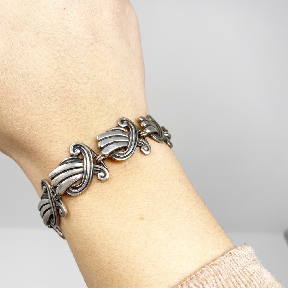89 Vintage Margot de Taxco sterling swirl bracelet
